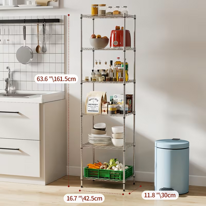 3/4/5/6/7/8 Tier Storage Shelves-Adjustable Wire Shelving Rack-Multi Sizes