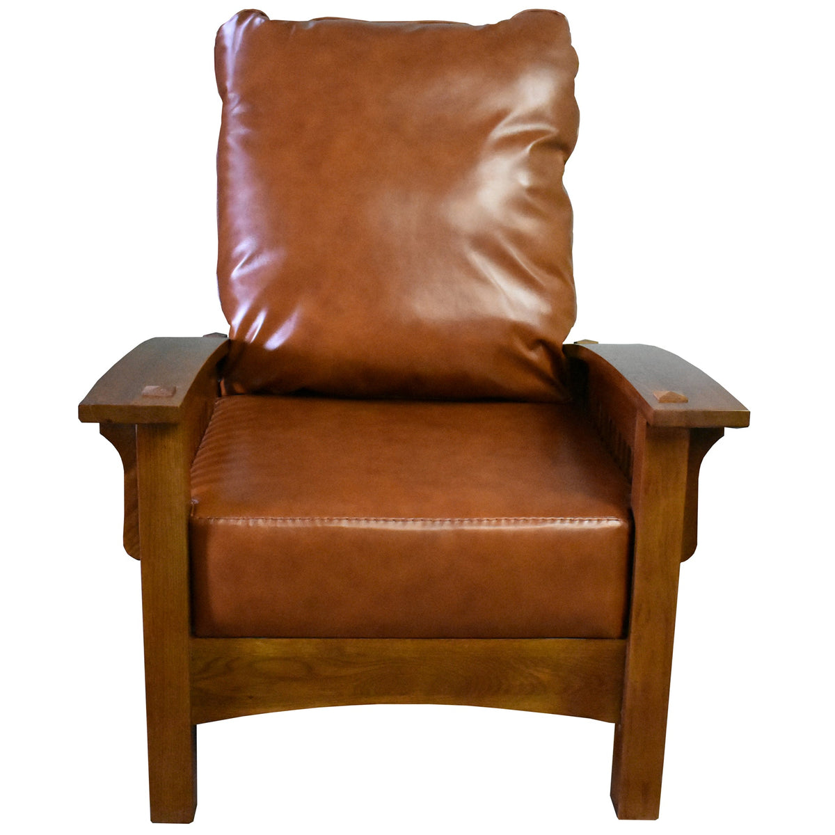 Craftsman-Mission Leather-Oak Morris Arm Chair-Russet Brown-RB-2
