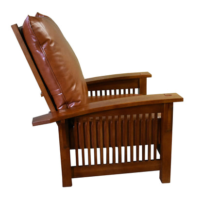 Craftsman-Mission Leather-Oak Morris Arm Chair-Russet Brown-RB-2