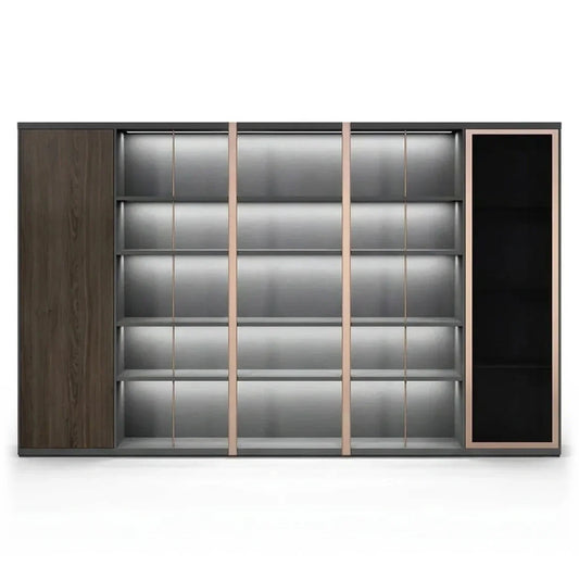 Keats · Office Library Shelves w/ Lighting, Suit Closet & Storage