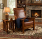 Craftsman-Mission Leather-Oak Morris Arm Chair-Russet Brown-RB-2